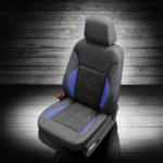 Grey Dodge Charger Leather Seat with Blue Accents