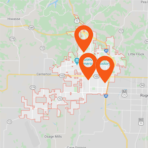 Auto Upholstery Bentonville AR Map