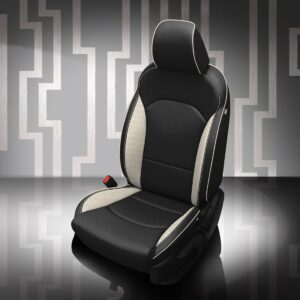 White and Black Kia Forte Seat Covers