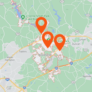 Auto Upholstery Greer SC Katzkin Map