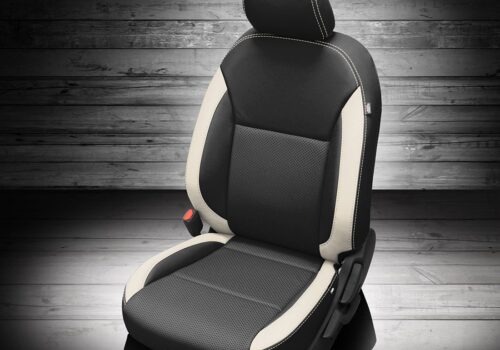 Black and White Nissan Versa Seat Covers