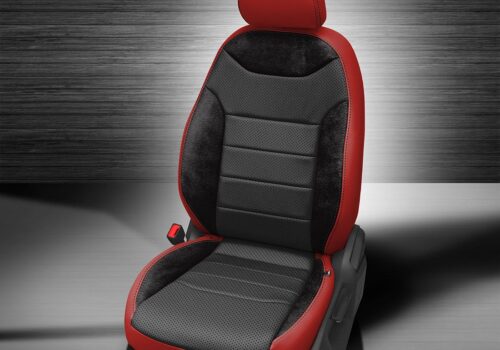 Black and Red VW Taos Seat Covers