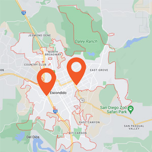 Katzkin Auto Upholstery Escondido CA Map