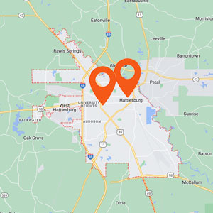 Katzkin Auto Upholstery Hattiesburg MS Map