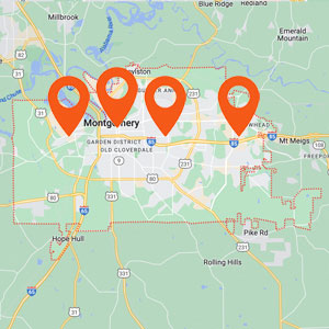 Katzkin Montgomery AL Auto Upholstery Locations Map