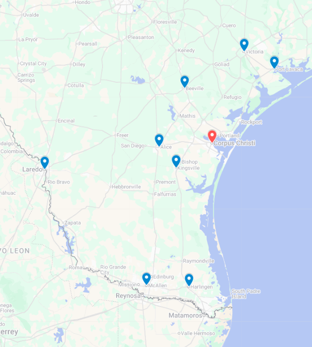 Auto Upholstery Corpus Christi TX Map